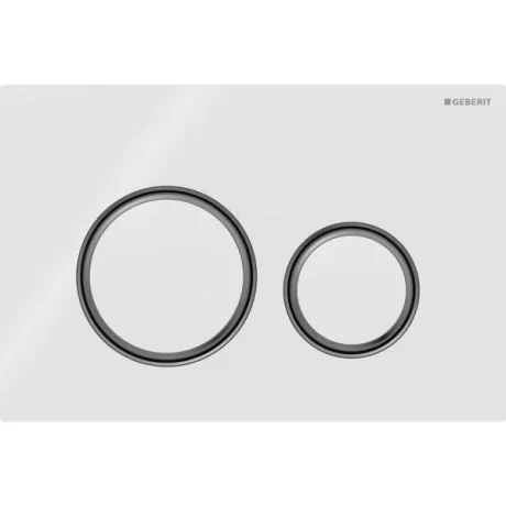 Geberit Sigma50 actuator plate, round, dual flush, metal colour black chrome