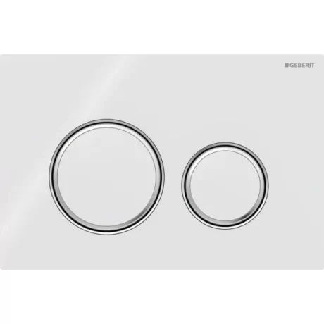 Geberit Sigma50 actuator plate, round, dual flush, metal colour chrome-plated