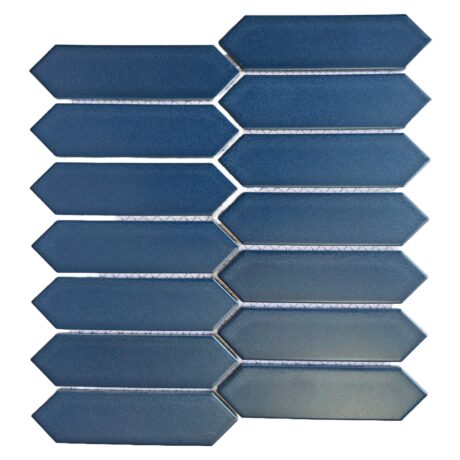 Picket Matt Porcelain Mosaic Blue