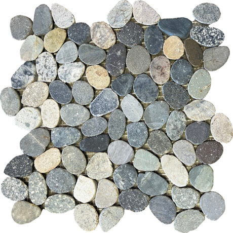 Sliced Pebble Green Blend Mosaic