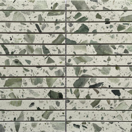Terrazzo Kit Kat Matt White/Green Mosaic