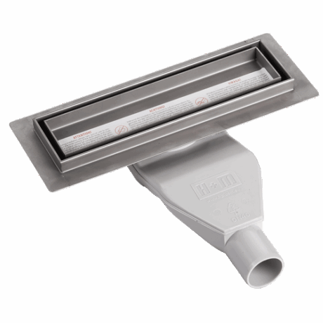 Gio 250x70mm jewel grid shower channel matt stainless steel