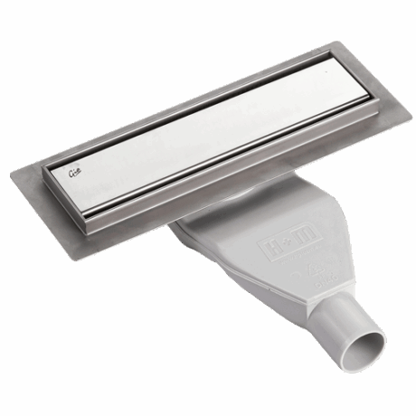 Gio 250x70mm onyx grid shower channel polished stainless steel