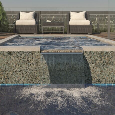 Sliced Pebble Green Blend Mosaic