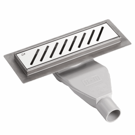 Gio 250x70mm zonda grid shower channel polished stainless steel