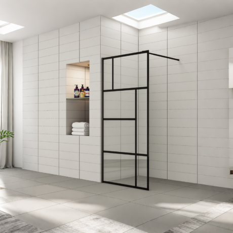 Black aluminum Shower Screen
