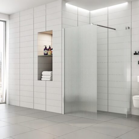 Chrome aluminum Shower Screen reeded glass