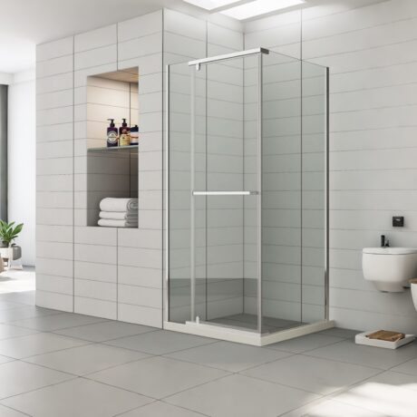 Chrome Semi-Frameless Pivot Shower Door