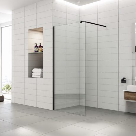 Black W/Mounted Shower Screen