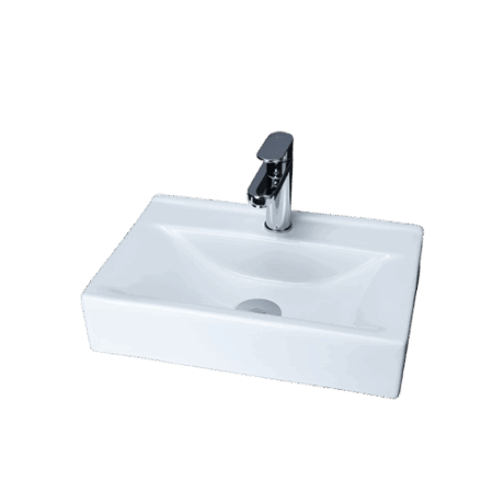 Gio Deana 1TH, Rectangular, Med, Wall hung/counter top basin