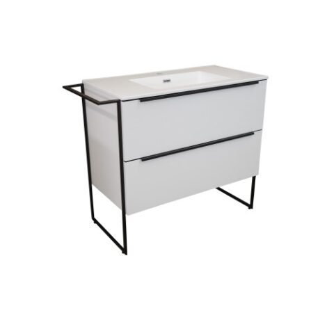 Loft 900 Cabinet & Vanity (Universal towel rail) White - 1015 x 460 x 845