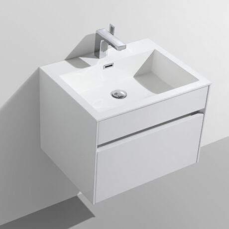 600 Simplicity vanity & Basin - High Gloss White