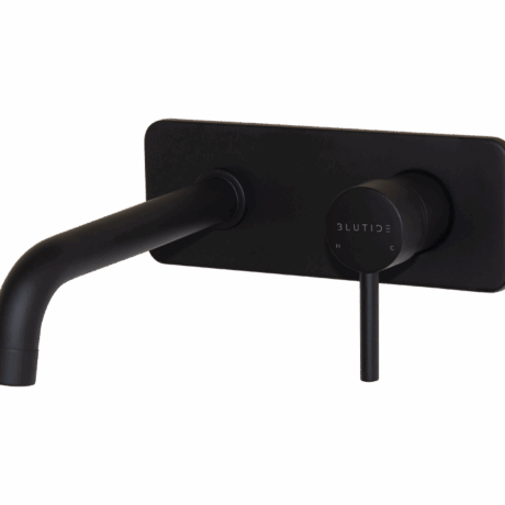 Basin Concealed Mixer Tap with Spout | Moon Black