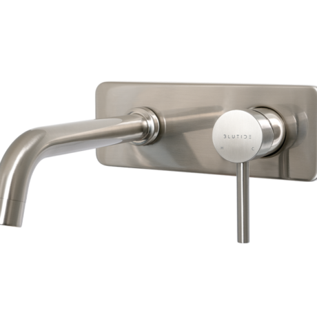 Basin Concealed Mixer Tap With Spout | Moon Brushed Stainless Steel