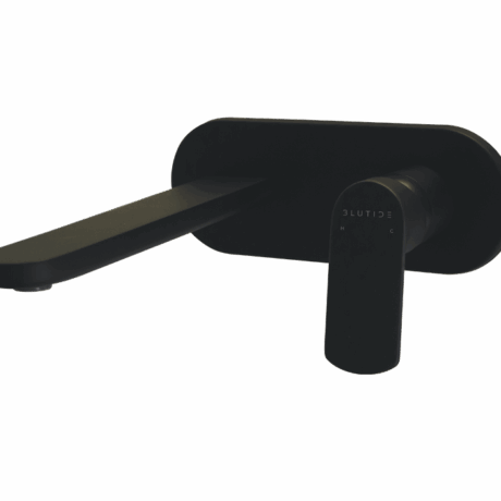 Basin Concealed Mixer Tap with Spout | Spring Black