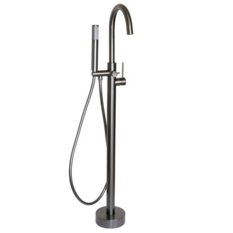 Round Free Standing Bath Mixer Tap with H/S | Neo Gunmetal
