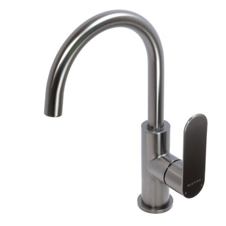 Gooseneck Basin Mixer Tap | Satin Gunmetal