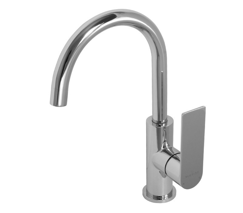 Gooseneck Basin Mixer Tap | Silk