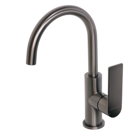Gooseneck Basin Mixer Tap | Silk Gunmetal