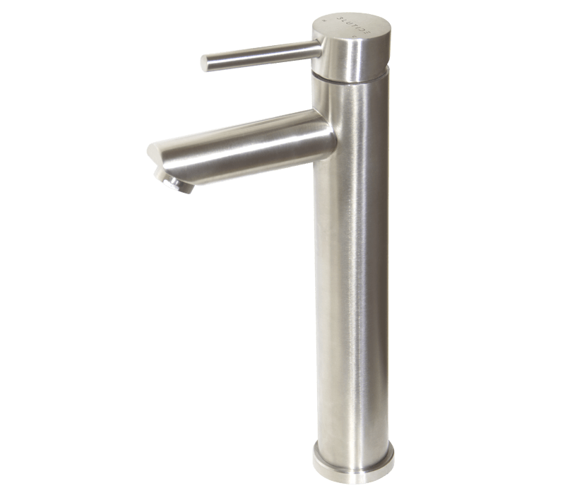 High Basin Mixer Tap | Moon Brushed Stainless Steel