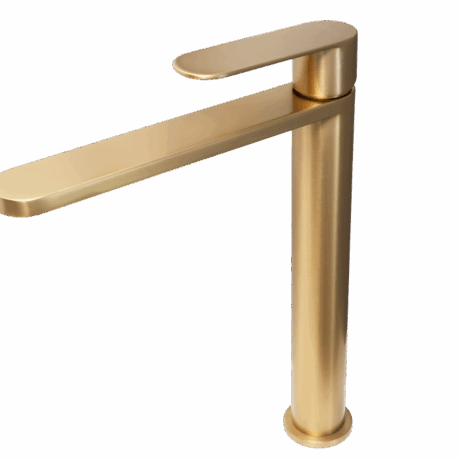 High Basin Mixer Tap | Satin Brass