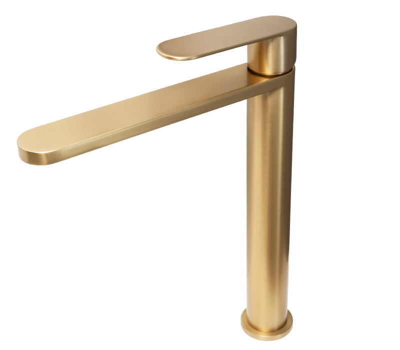 High Basin Mixer Tap | Satin Brass