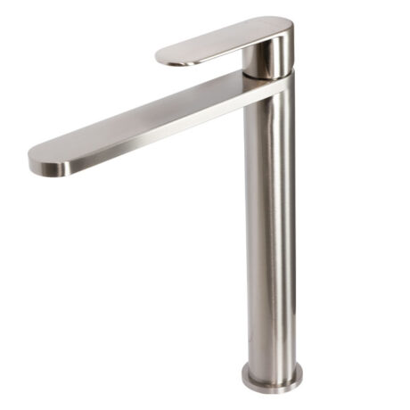 High Basin Mixer Tap | Satin Brushed Stainless Steel