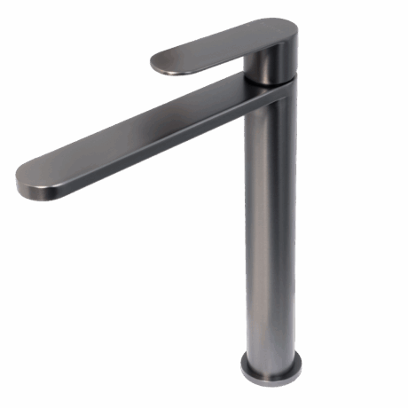 High Basin Mixer Tap | Satin Gunmetal
