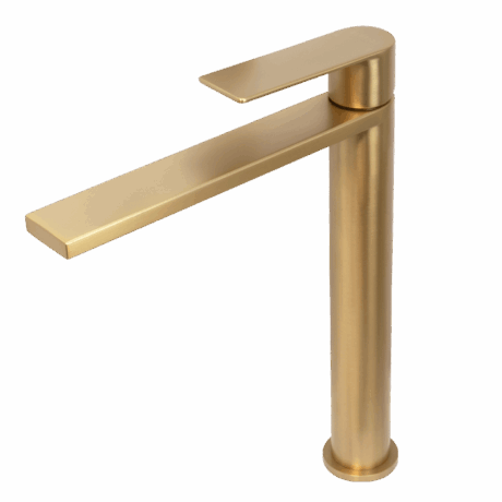 High Basin Mixer Tap | Silk Brass