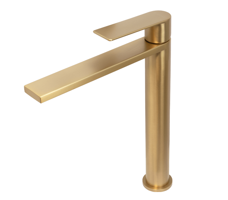High Basin Mixer Tap | Silk Brass