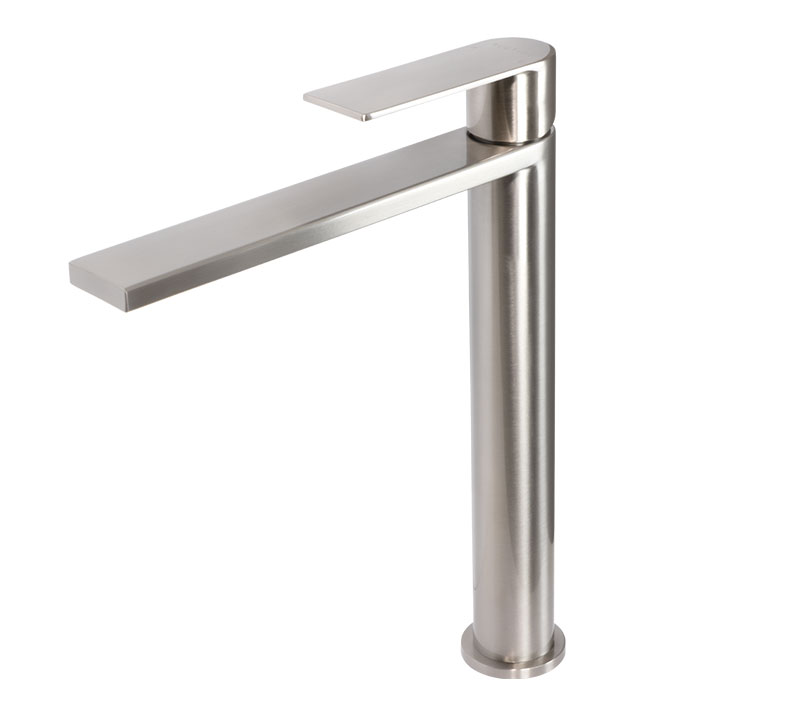 High Basin Mixer Tap | Silk Brushed Stainless Steel