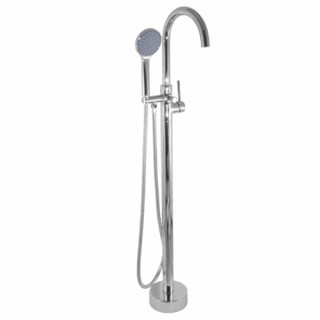 Round Chrome Free Standing Bath Mixer Tap with H/S | Moon