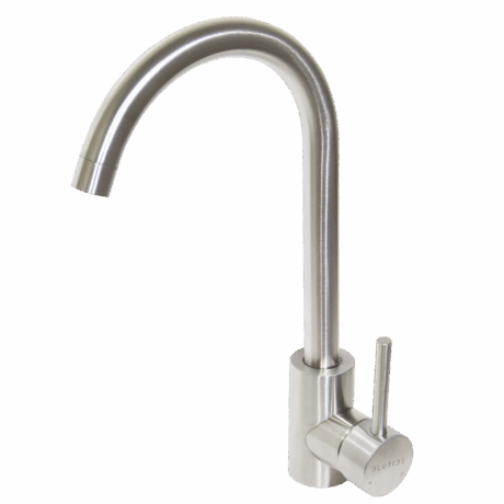 Single Hole Sink Mixer Tap | Moon Brushed Stainless Steel
