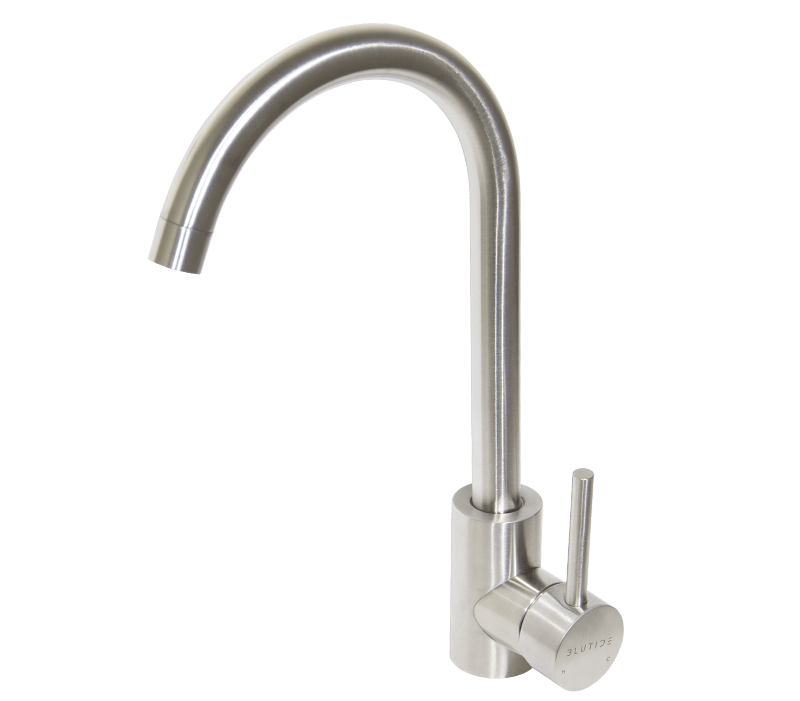 Single Hole Sink Mixer Tap | Moon Brushed Stainless Steel