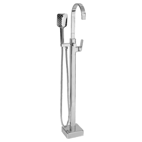 Square Chrome Free Standing Bath Mixer Tap with H/S | Spring