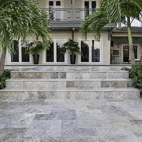 Silver French Patten Set Travertine Tumbled/Unfilled