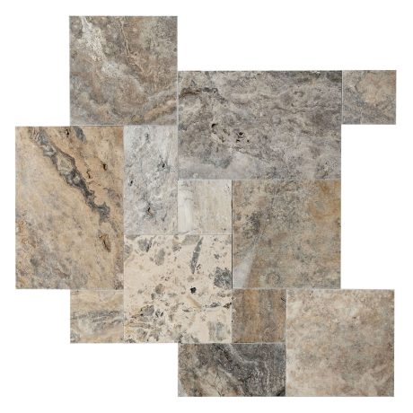 Silver French Patten Set Travertine F. Pattern x 12