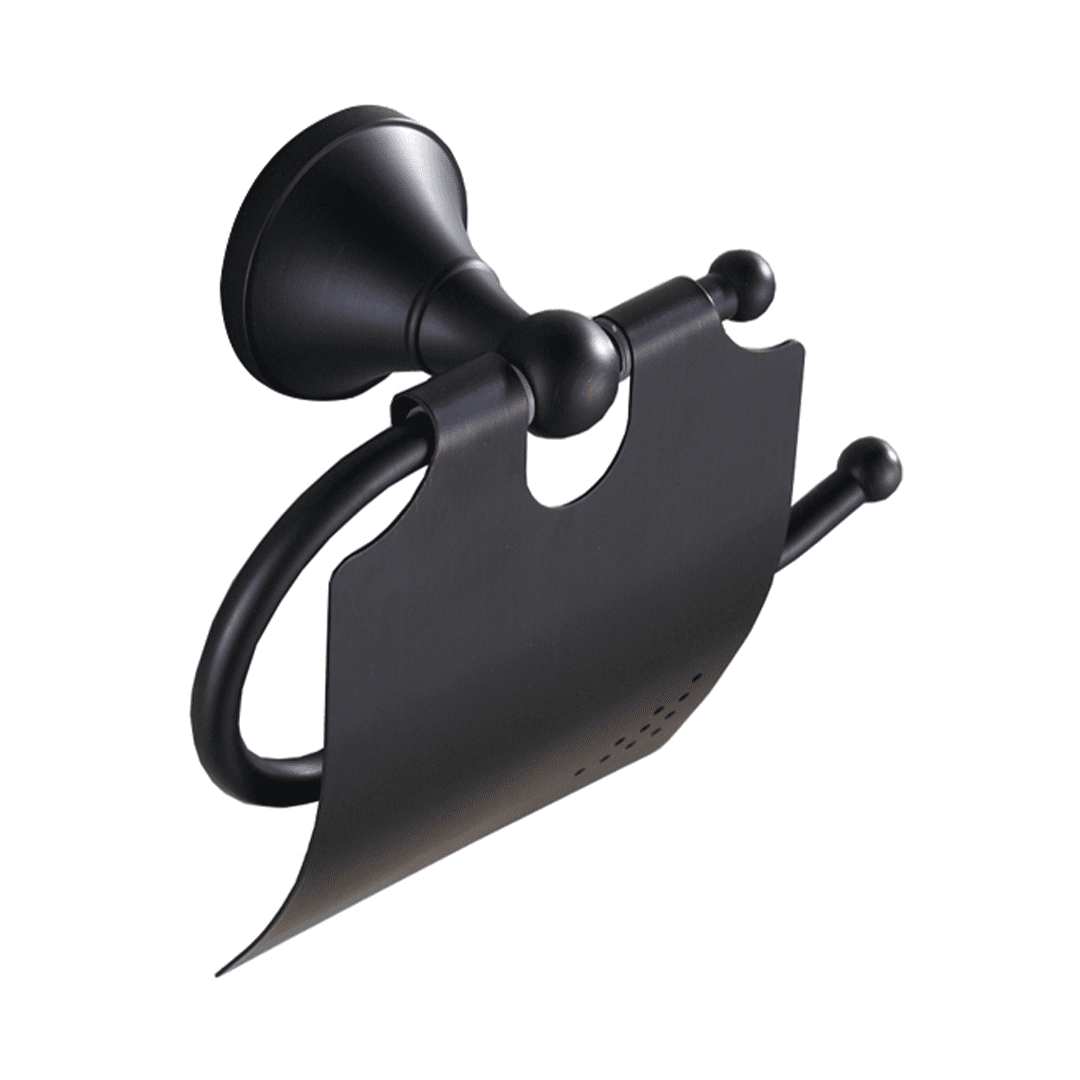 Blackened Brass Toilet Roll Holder - Image 2