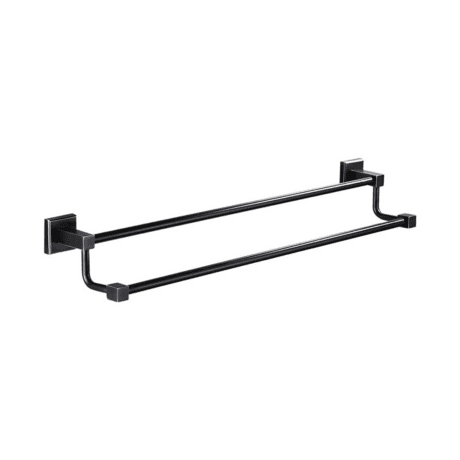 Black SQ Double Towel Rail