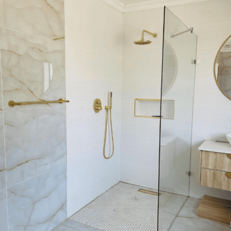 Brushed Gold Shower Drain Cover & Trap