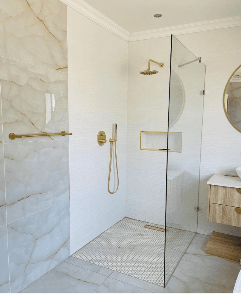 Brushed Gold Shower Drain Cover & Trap