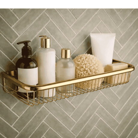 Brushed Gold Side Shower Shelf