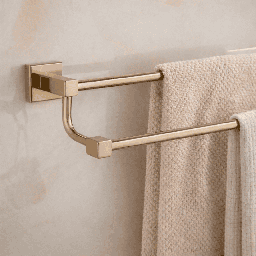 Brushed Gold SQ Double Towel Rail