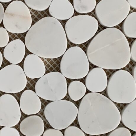 Milky White Heart Polished Mosaic