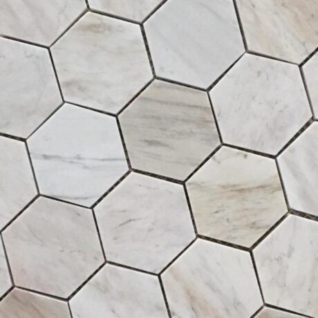 Wooden Vein Hexagon Polished Marble Mosaic