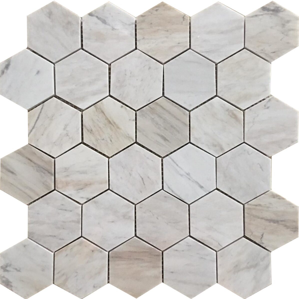 Wooden Vein Hexagon Polished Marble Mosaic - Image 2