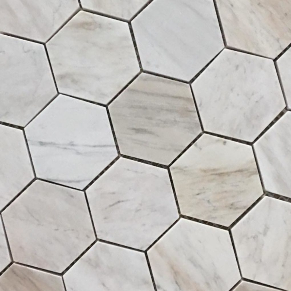 Wooden Vein Hexagon Polished Marble Mosaic