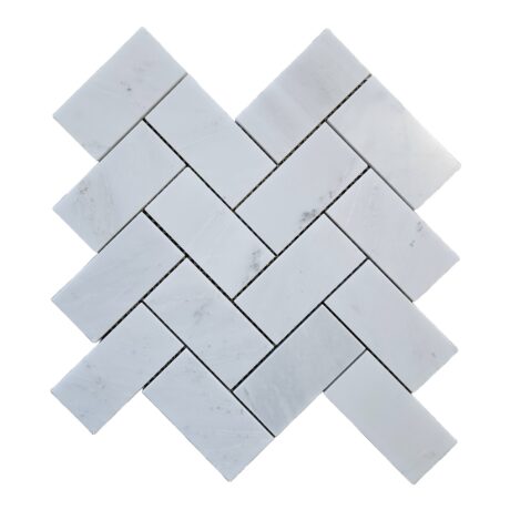 Pearl Grey Herringbone Polished Marble Mosaic