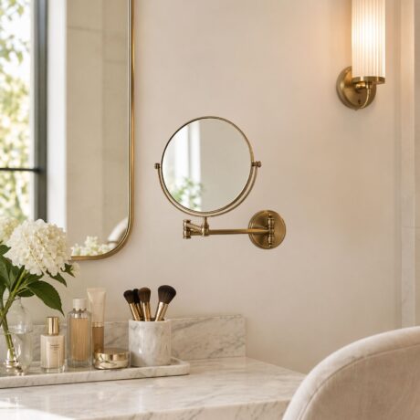 Extendable Brass Mirror