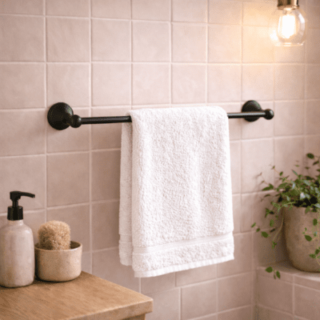 Blackened Brass Single Towel Rail